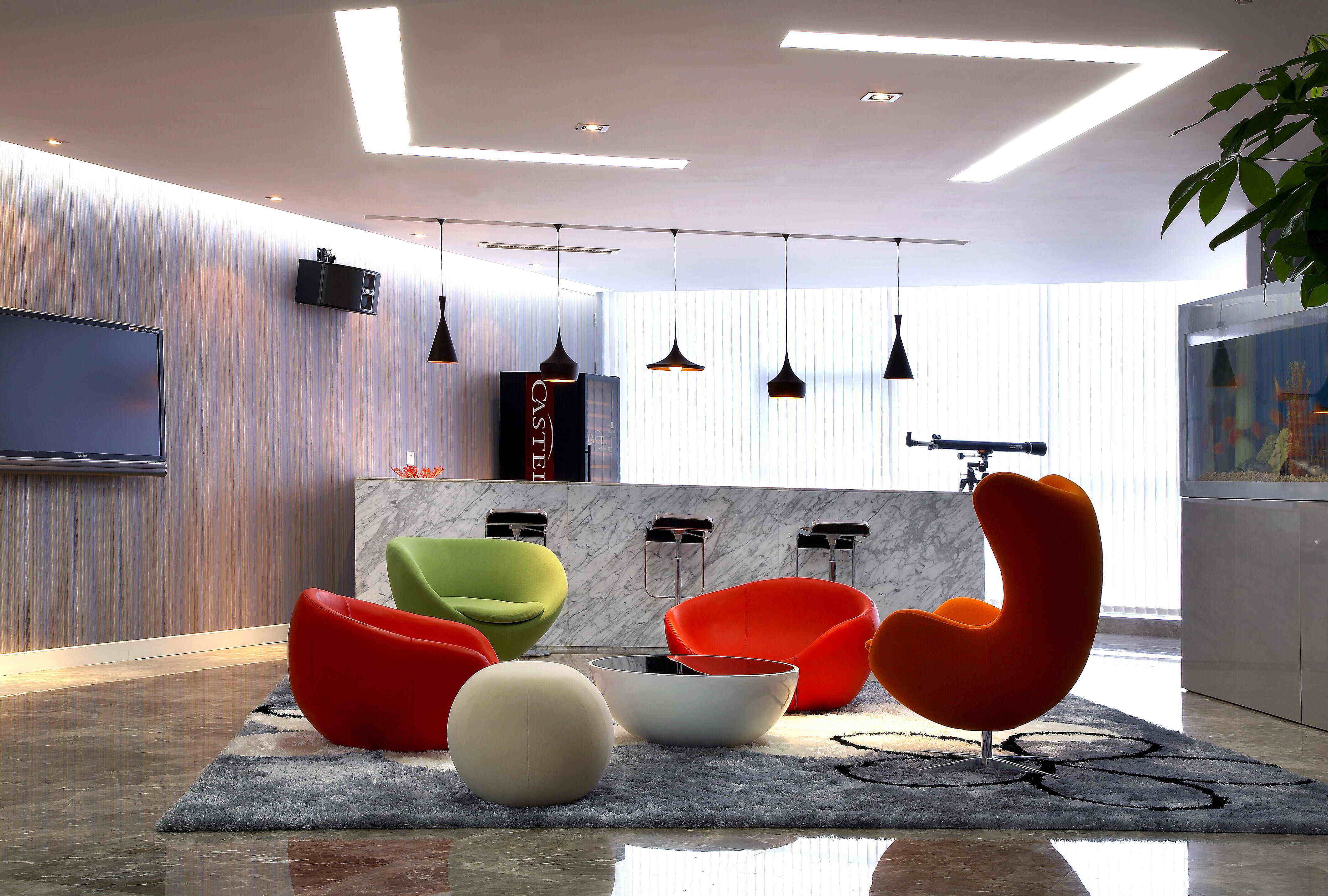 創意企業前臺裝飾效果圖片